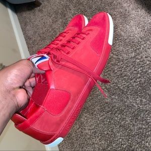 Red Suede Louis Vuitton sneaker size 10.5
